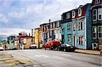 Street with colorful houses in St. John's, Newfoundland, Canada