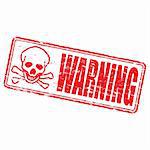 Rubber stamp illustration showing "WARNING" text. Also available as a Vector in Adobe illustrator EPS format, compressed in a zip file