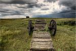 Old Prairie Wheel Cart Saskatchewan Canada field