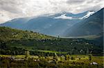 valley between high mountains in clouds, North India,  Himalayan