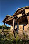 Abandoned Farmhouse Saskatchewan Canada sunset and prairie view