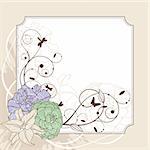 abstract cute lovely floral frame vector illustration