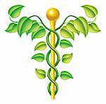Natural caduceus concept, can be used for natural or alternative medicine etc.