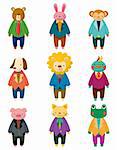 cartoon animal office worker icons