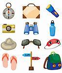 Cartoon travel icons set