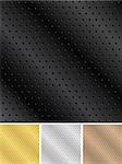 Vector set of metal backgrounds with holes
