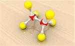3D molecular model of ethane on a white background