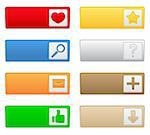 Vector set of web buttons with icons