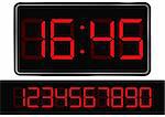 Vector red digital clock