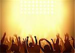 Crowd dancing on a party - background illustration, Vector