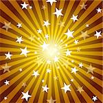 Sun Rays and Stars - Abstract Background Illustration, Vector