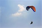 low view of a moto paraglider