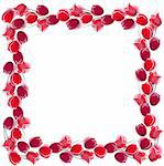 Floral blank frame with stylized red tulips