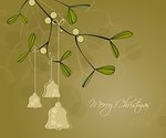 green background on Merry Christmas with decorations