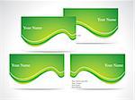 abstract green business card vector illustration