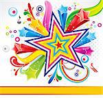 abstract colorful explode background with star vector illustration