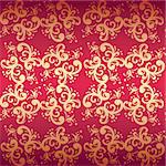 red seamless floral vector background