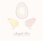 Cute easter chick and egg background card