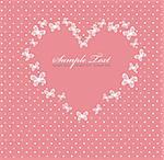 Pink Valentines day card with heart