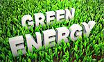 Green Energy and Eco Friendly Concept on Grass