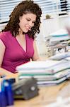 Woman working at her desk