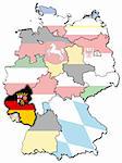 Rhineland-Palatinate on old administration map of german provinces (states) with clipping path