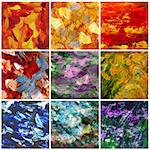 Picture, oil paints: set abstract backgrounds, hand paintings