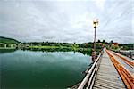 The wood Mon bridge in Sangkhlaburi Kanchanaburi Thailand