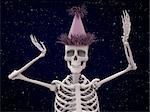 party skeleton dancing under the stars