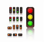 traffic ligth icon set isolated on white background. vector illustration