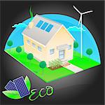 Eco friendly house with solar energy (EPS8 - Gradient)