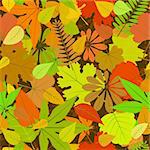 vector autumn yellow leaf seamless background pattern