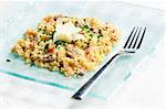 couscous with ham and mushrooms