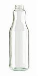 Empty colorless glass bottle, isolated.