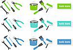 Set of tools icons (three colors). Vector Illustration.