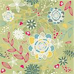 abstract cute seamless floral background vector illustration