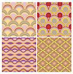 abstract vector set of seamless ethnic background