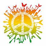 abstract artistic hippie peace symbol vector illustration