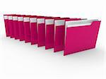 3d folder pink file paper data business