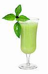 Green vegetable smoothie with basil