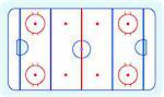 ice hockey field blue greetings card vector