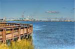 View of Industry from Riverfront Park in North Charleston, SC in HDR Style.