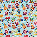 cartoon superman seamless pattern