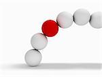 3d image of concept of difference with balls