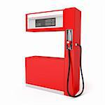Red fuel pump on white background