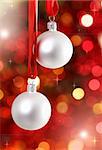 White Christmas tree decorations on lights background