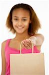 Young Girl Holding Shopping Bag