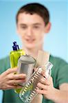 Teenage Boy Holding Recycling