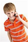 Young Boy With Mobile Phone