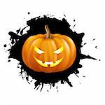 Pumpkin For Halloween Isolated On White Background, Vector Illustration